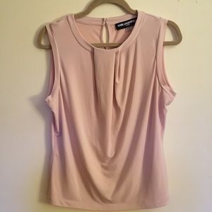 NWOT Karl Lagerfeld Blush pleated blouse